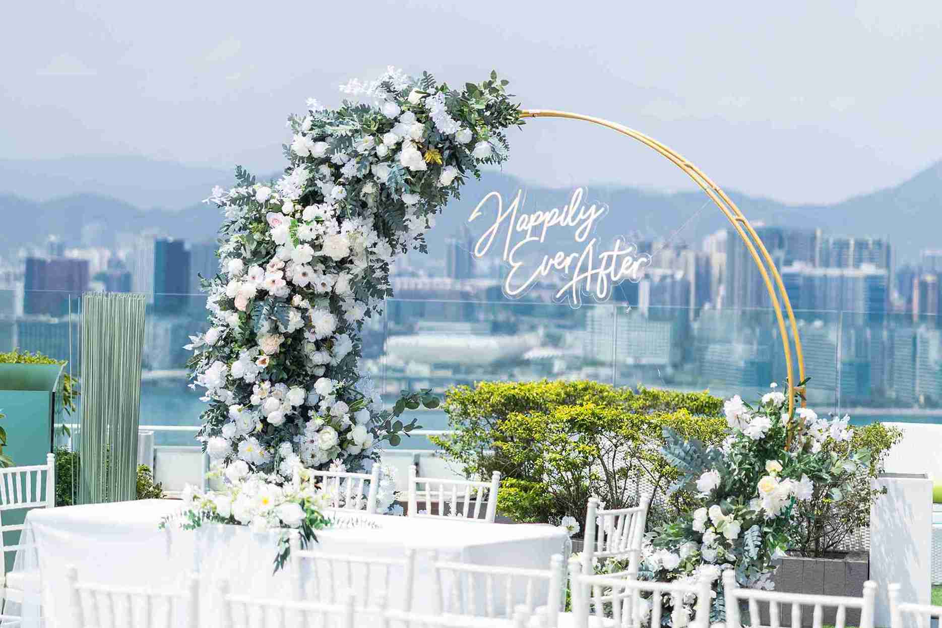 The Park Lane Hong Kong Rooftop Wedding Harbour View